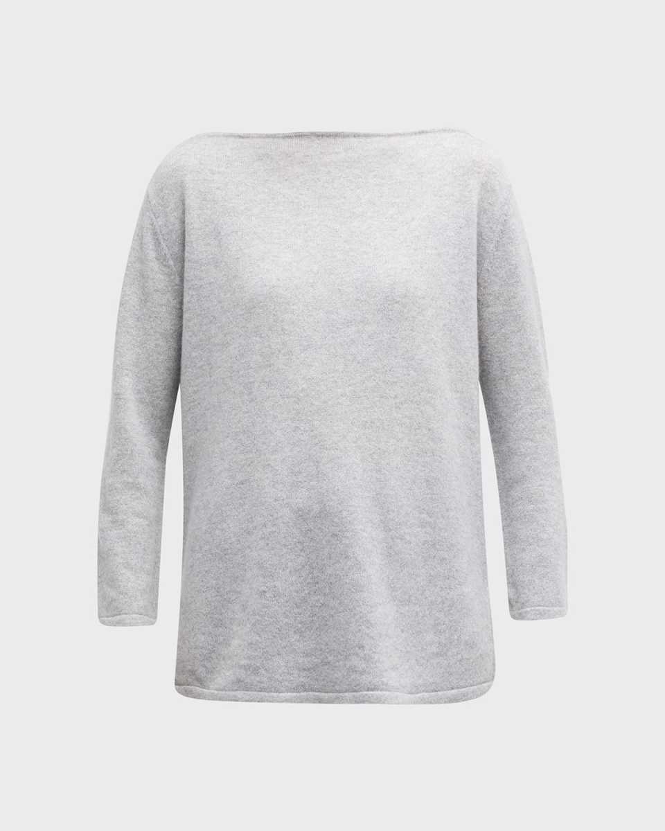 Cashmere Colorblock Bateau-Neck Sweat